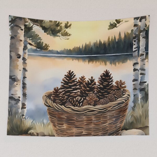 Item preview, Basket of Fir Cones designed and sold by CalmnessbyChoice.