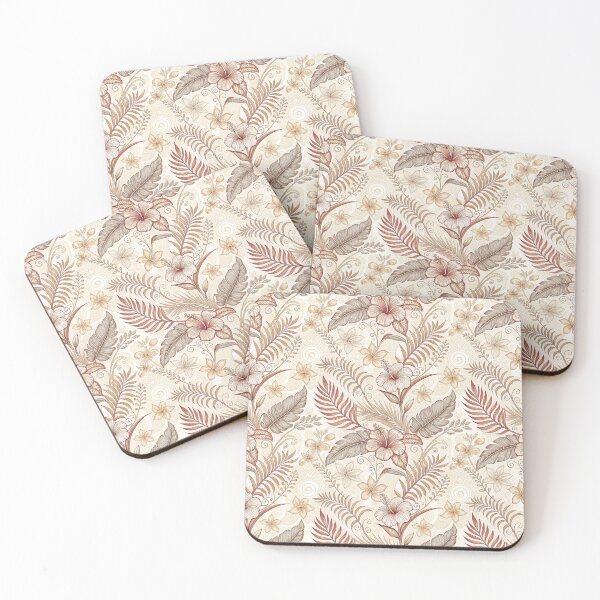 Item preview, Elegant Beige and Red Hibiscus Botanical Illustration designed and sold by ML-Media.