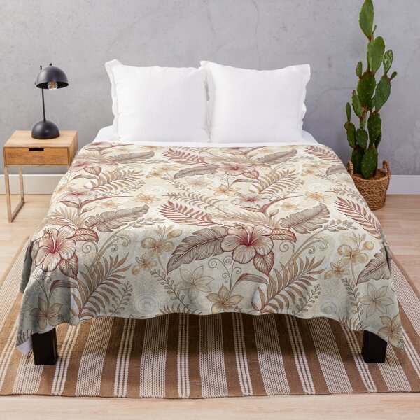 Item preview, Elegant Beige and Red Hibiscus Botanical Illustration designed and sold by ML-Media.