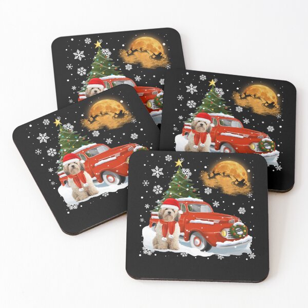 Item preview, Cavachon Vintage Wagon Red Truck Christmas Tree Pajamas designed and sold by thompsonw.
