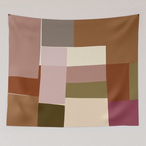 Item preview, Mosaic Color Blocking | Tan, Burgundy, Olive designed and sold by Menega  Sabidussi.