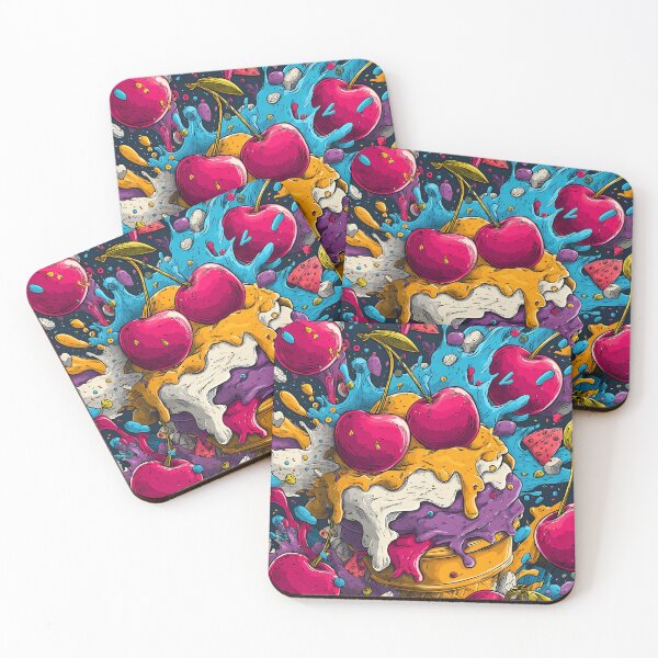 Item preview, SUPER COLORFUL ICE CREAM AND CHERRY PATTERN designed and sold by infinitearte.