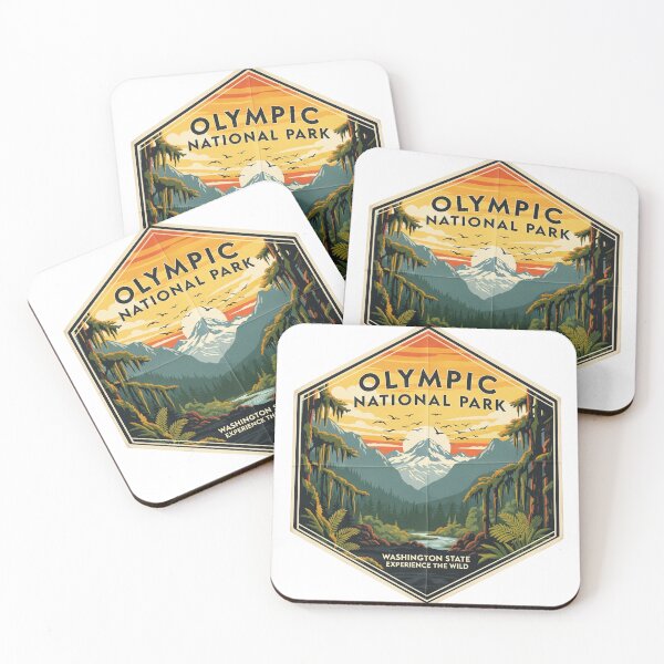 Item preview, Olympic National  Park Washington State Experience The Wild Vintage Sunset  designed and sold by LittleArij.