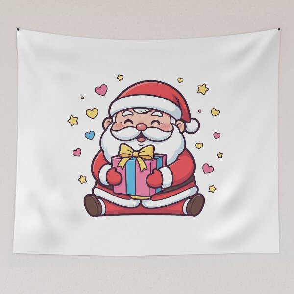 Item preview, Cute Kawaii Santa Claus with Christmas Gift designed and sold by istoriadesign.