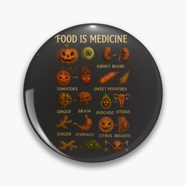 Item preview, “Food Is Medicine – Haunted Anatomy Chart Halloween Design” designed and sold by Galeanto.