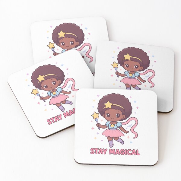 Item preview, Stay Magical – Kawaii Black Anime Girl Magical Pastel Art designed and sold by OsasChild.