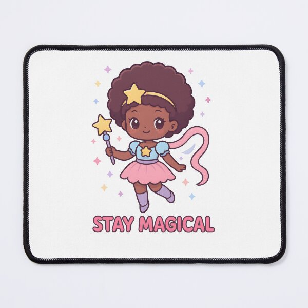 Item preview, Stay Magical – Kawaii Black Anime Girl Magical Pastel Art designed and sold by OsasChild.