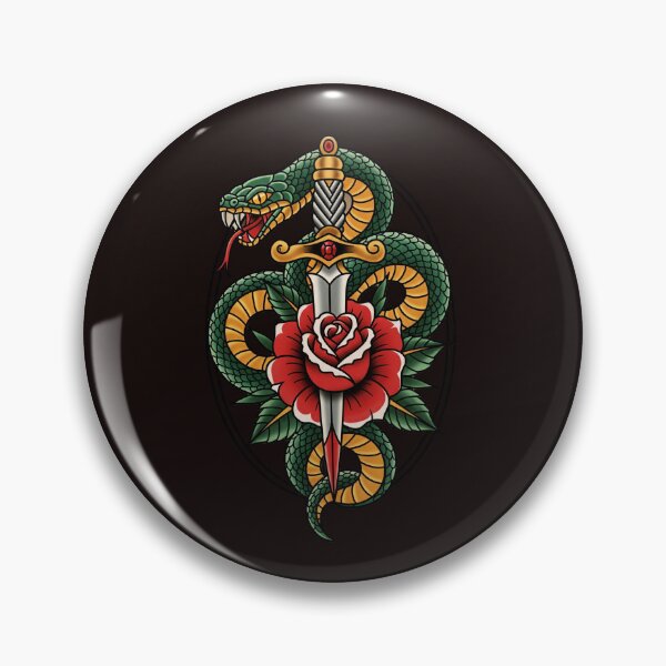 Item preview, Snake, Dagger, and Rose – Traditional Design designed and sold by DSSArt.
