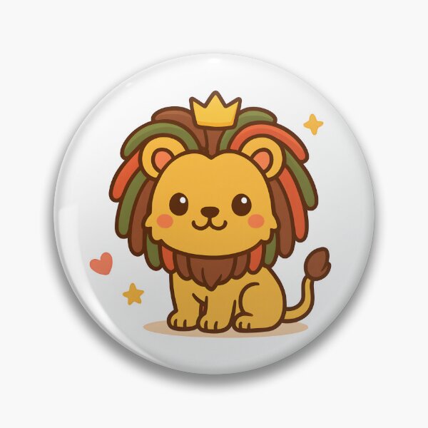 Item preview, Kawaii Rasta Lion | Cute Reggae Dreadlock Lion with Crown Design designed and sold by OsasChild.