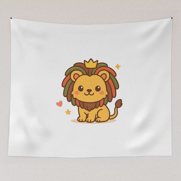 Item preview, Kawaii Rasta Lion | Cute Reggae Dreadlock Lion with Crown Design designed and sold by OsasChild.