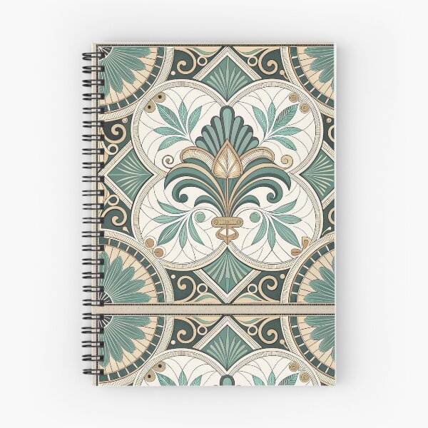 Item preview, Ornamental Tile Design with Green and Gold Motifs designed and sold by ML-Media.
