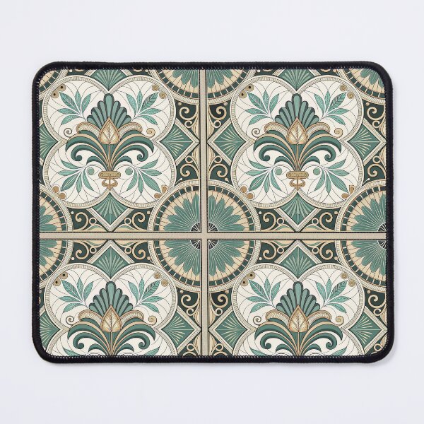 Item preview, Ornamental Tile Design with Green and Gold Motifs designed and sold by RGShirtWorks.