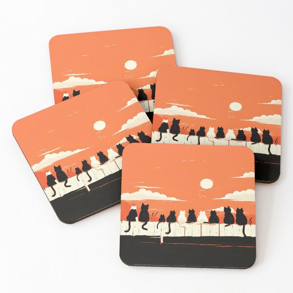 Item preview, Minimalist Cat Line Art Sunset Silhouette designed and sold by Windy-market.