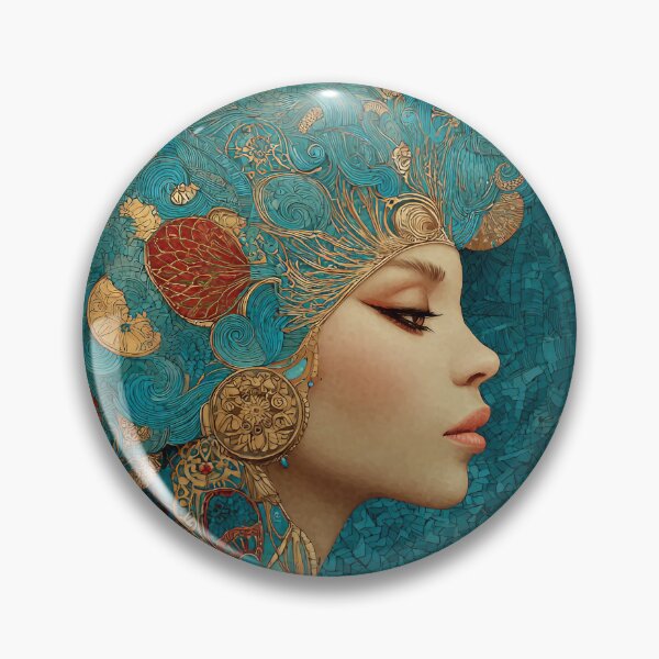 Item preview, Afrofuturistic female portrait – Ornamental art in the Baroque style designed and sold by Meiersbeste.