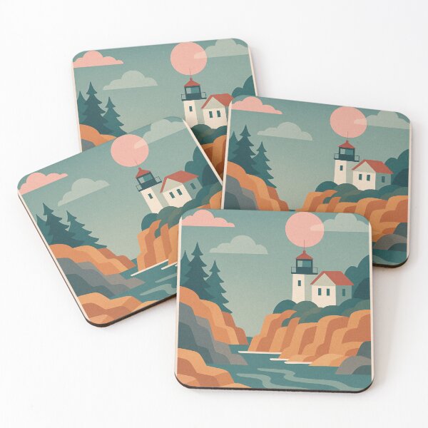 Item preview, Escape to Acadia – Retro Park Poster, Coastal Inspiration designed and sold by Pink & California.