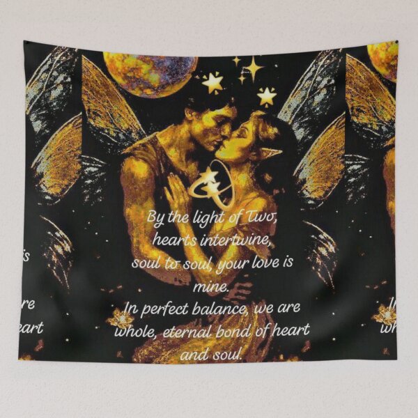 Item preview, Enchanted Golden Moon - Fairy Love Fantasy Art by SoulArtSara designed and sold by SoulArtSara.