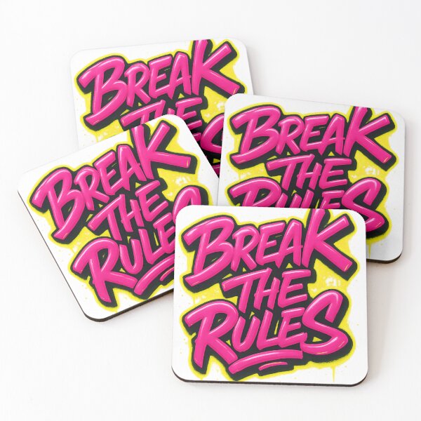 Item preview, Break The Rules – Neon Graffiti Typography designed and sold by NeonCore.