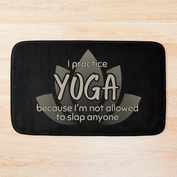 Item preview, Funny Sarcastic Yoga Phrase Lotus Flower on Black designed and sold by TackyTime.