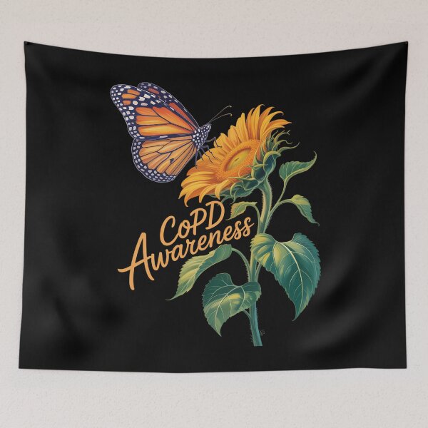 Item preview, Butterfly Sunflower COPD Awareness designed and sold by waazwee6.