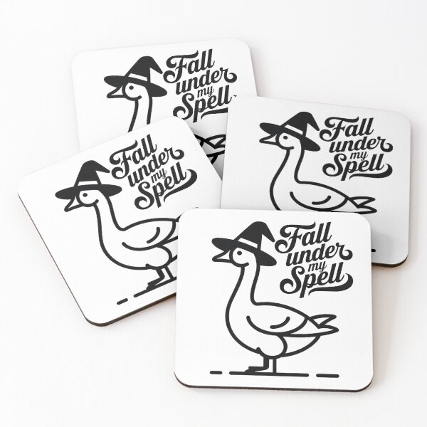 Item preview, "Fall Under My Spell" Witch Hat Goose Line Art | Minimalist Autumn Bird Halloween Design designed and sold by NSB-Design.