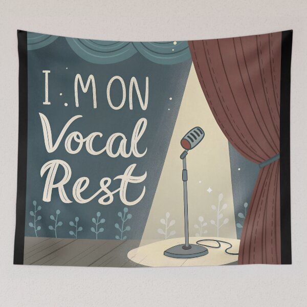 Item preview, Theatre Vocal Rest Design with Stage Curtains, Spotlight, and Vintage Microphone designed and sold by VividOrganica.