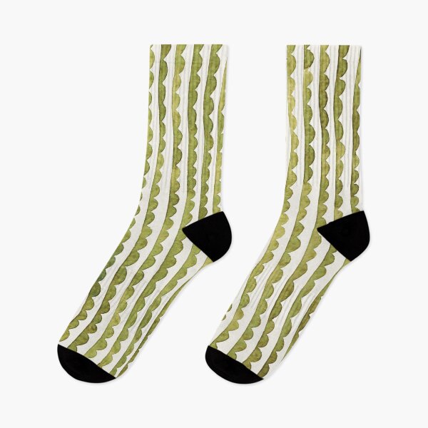 Item preview, Thin Scalloped Line Watercolor Green designed and sold by studioanalog.