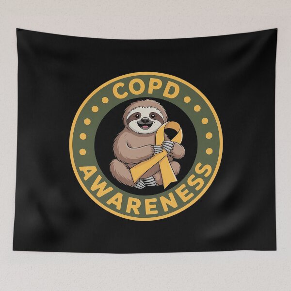 Item preview, Copd Awareness Health Support Sloth Ribbon Disease designed and sold by waazwee6.