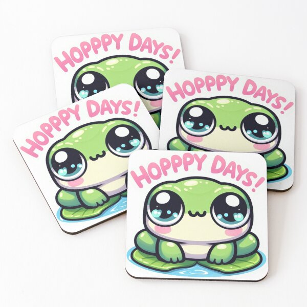 Item preview, Cute Kawaii Frog Sticker | Adorable Cartoon Animal on Lily Pad designed and sold by Tickle Truths.