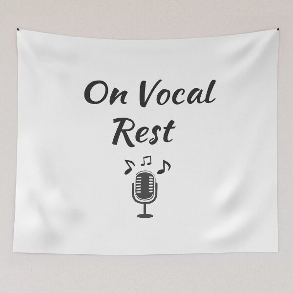 Item preview, Minimalist Black and White "On Vocal Rest" Text Design with Microphone Icon designed and sold by VividOrganica.