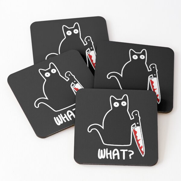 Item preview, Funny Murder Cat Black Cat Murderous With Knife Halloween T-Shirt designed and sold by krotkrot.