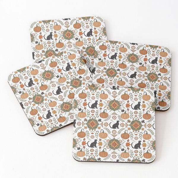 Item preview, Black Cats & Autumn Foliage | Mystic Nordic Halloween designed and sold by Shuga-Design.