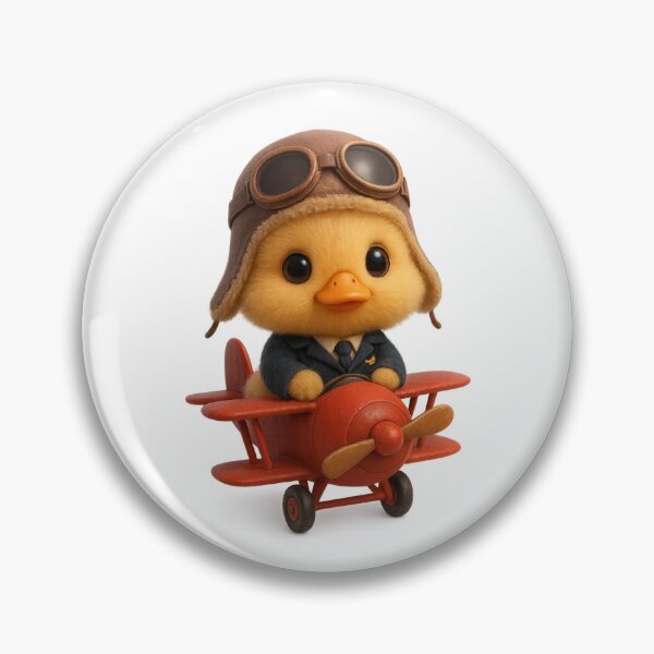 Item preview, Cute Pilot Duck in Biplane | Kawaii Cottagecore Art designed and sold by Moons Studio.