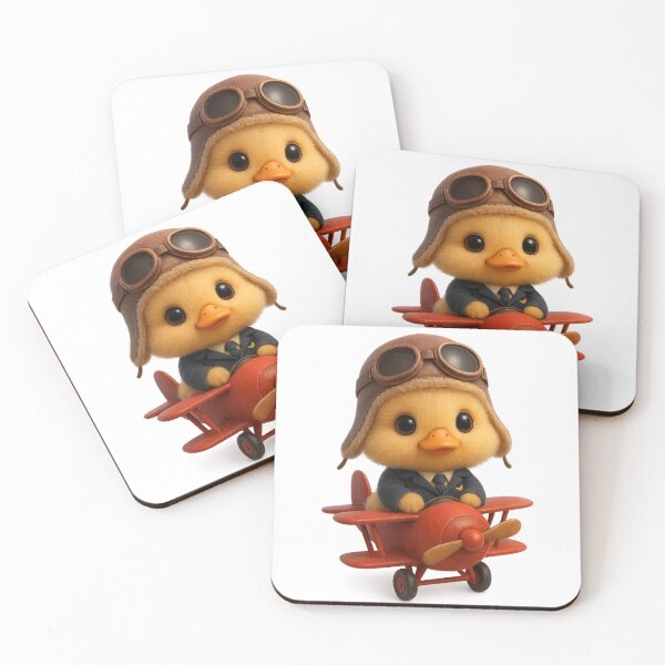 Item preview, Cute Pilot Duck in Biplane | Kawaii Cottagecore Art designed and sold by Moons Studio.
