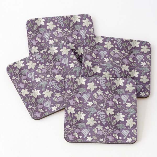 Item preview, Vintage Vineyard Grape and Leaf Pattern in Purple designed and sold by ML-Media.