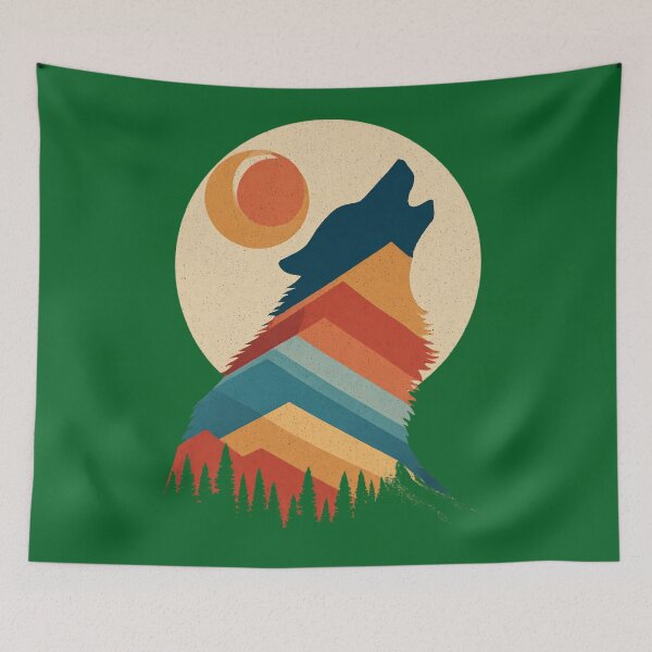 Item preview, Retro Wolf Silhouette – Vintage Nature Design designed and sold by Meiersbeste.