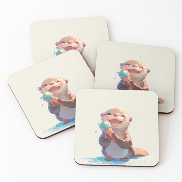Item preview, Cute Otter with Ice Cream designed and sold by Christian Weiss.