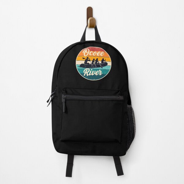 Item preview, Retro Ocoee River Rafting Sticker with Sunset Colors and Vintage Script designed and sold by VividOrganica.