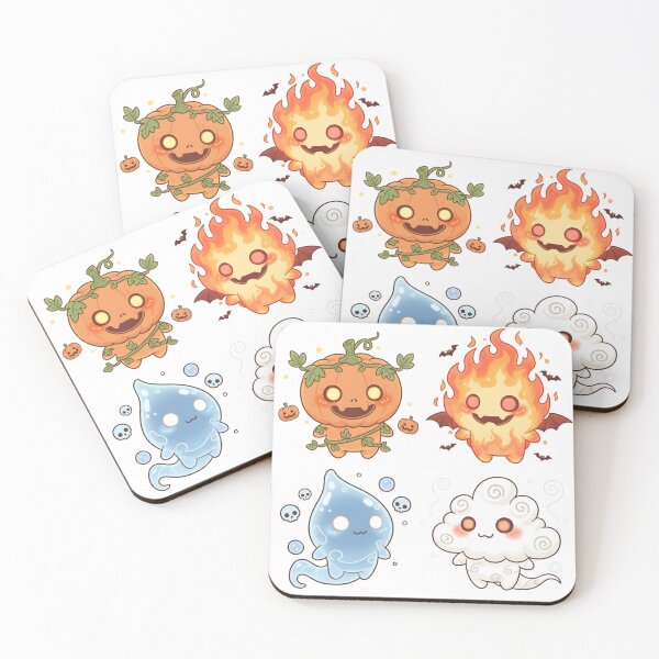 Item preview, Cute Halloween Elemental Spirits – Pumpkin, Fire, Water & Air Characters designed and sold by RSK Originals.