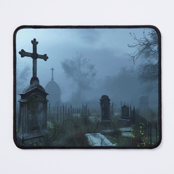 Item preview, Spooky Graveyard on Foggy Moonlight Night Halloween designed and sold by Hartbecke.