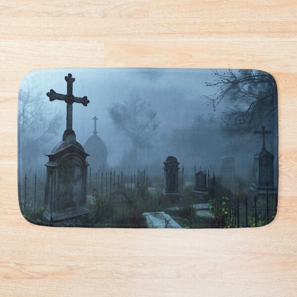 Item preview, Spooky Graveyard on Foggy Moonlight Night Halloween designed and sold by Hartbecke.