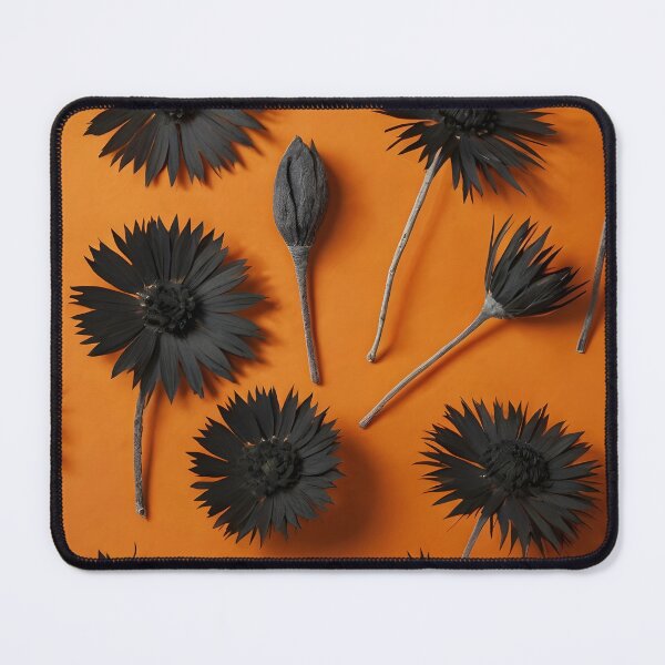 Item preview, Black Dried Flowers Collage on Orange – Autumn Halloween Aesthetic designed and sold by EmeraldeaArt.
