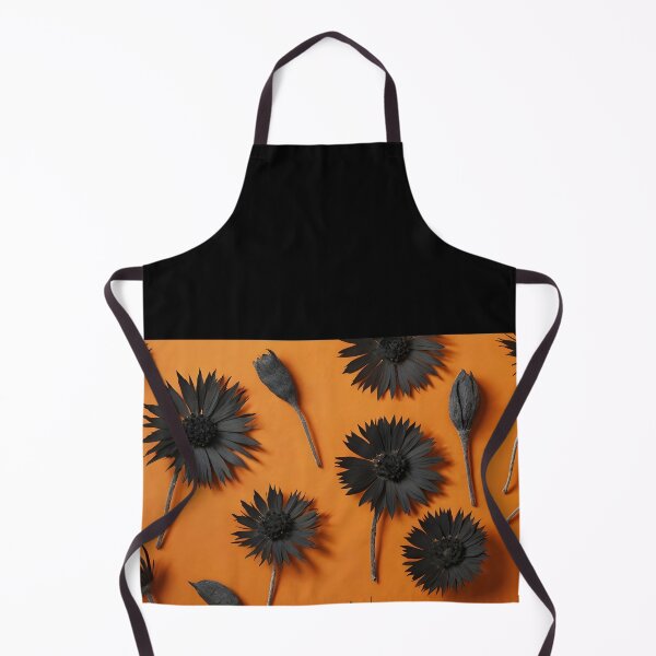 Item preview, Black Dried Flowers Collage on Orange – Autumn Halloween Aesthetic designed and sold by EmeraldeaArt.
