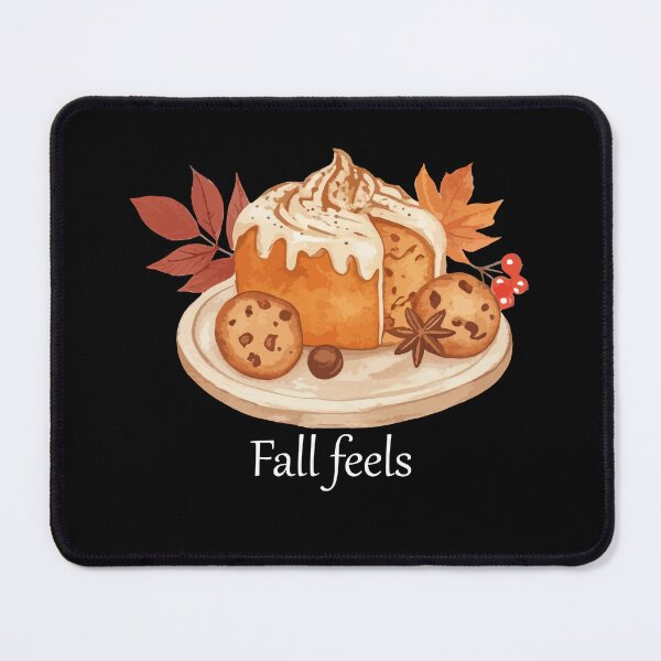 Item preview, Fall Feels Cozy Autumn Cake Illustration on black designed and sold by designsoftinaa.
