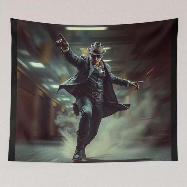 Item preview, Stylish Man in Motion – Steampunk Style designed and sold by HappyPrintCo.