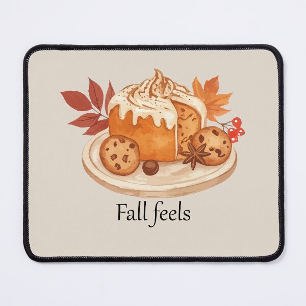 Item preview, Fall Feels Cozy Autumn Cake Illustration on beige designed and sold by designsoftinaa.