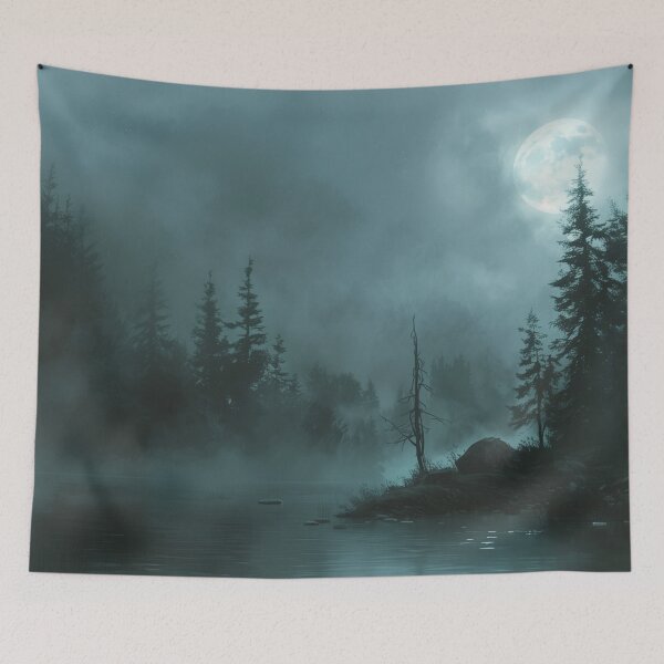 Item preview, Full Moon over a Misty Lake at Night designed and sold by Hartbecke.