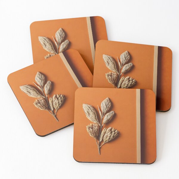 Item preview, Pressed Autumn Grasses on Orange Backdrop designed and sold by EmeraldeaArt.