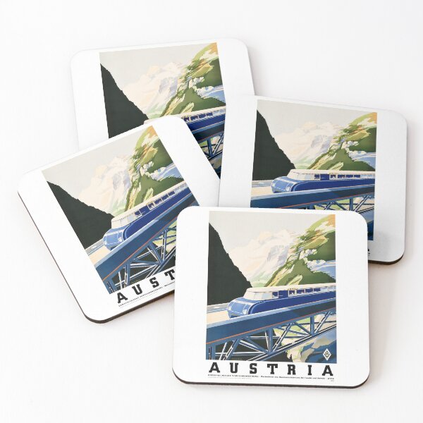 Item preview, Vintage Austria Travel Poster, Retro Train Art Print, Classic Alpine Landscap designed and sold by PosterMuseum.
