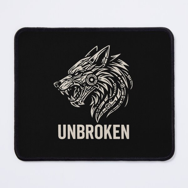 Item preview, UNBROKEN Mechanical Wolf – Cyberpunk Spirit Design designed and sold by jolille.