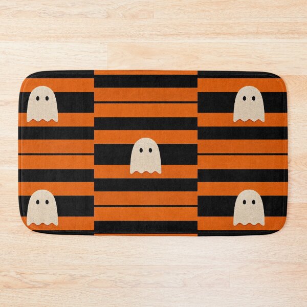 Item preview, Ghost on Black and orange stripes designed and sold by MendaciousMina.